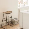 Discount Drawer KABAYAN Tabouret de bar en teck recyclé et métal H65cm