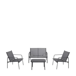 Sale Drawer KALLIA Salon de jardin 4 personnes en acier traité et textilène
