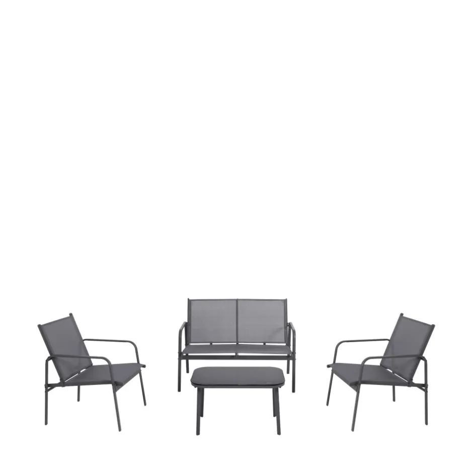 Sale Drawer KALLIA Salon de jardin 4 personnes en acier traité et textilène