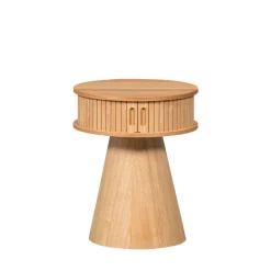New Woood KARRI Table de chevet 2 portes coulissantes en bois