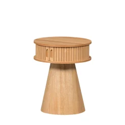 New Woood KARRI Table de chevet 2 portes coulissantes en bois