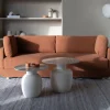 Clearance No name KARULA Table basse ronde effet travertin ø60cm