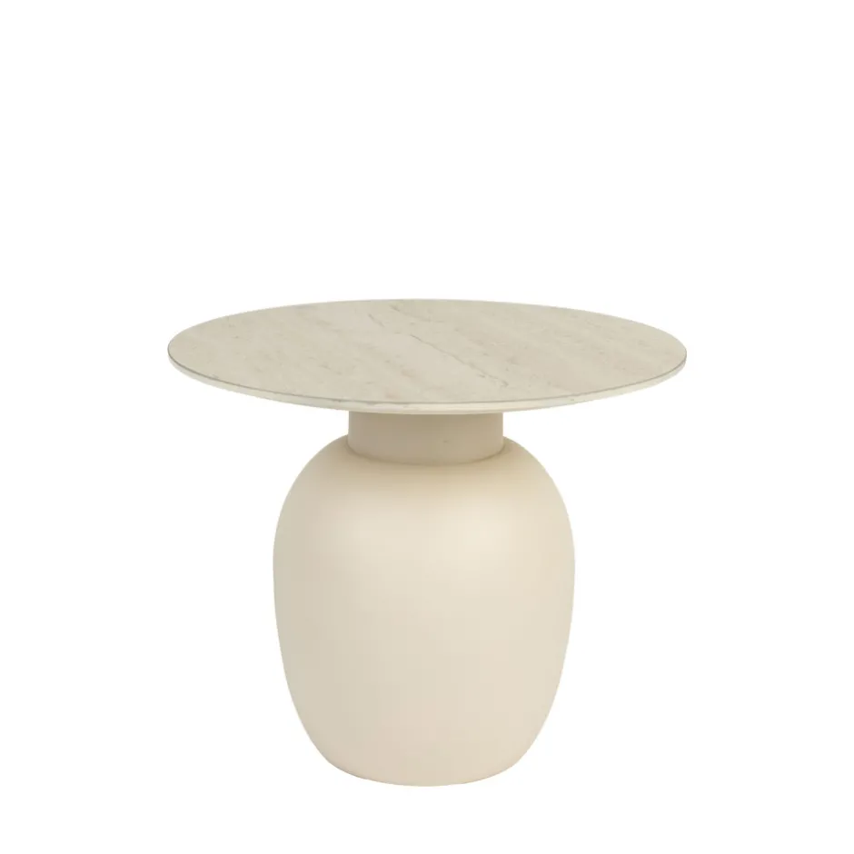 Hot No name KARULA Table d'appoint ronde effet travertin ø50cm
