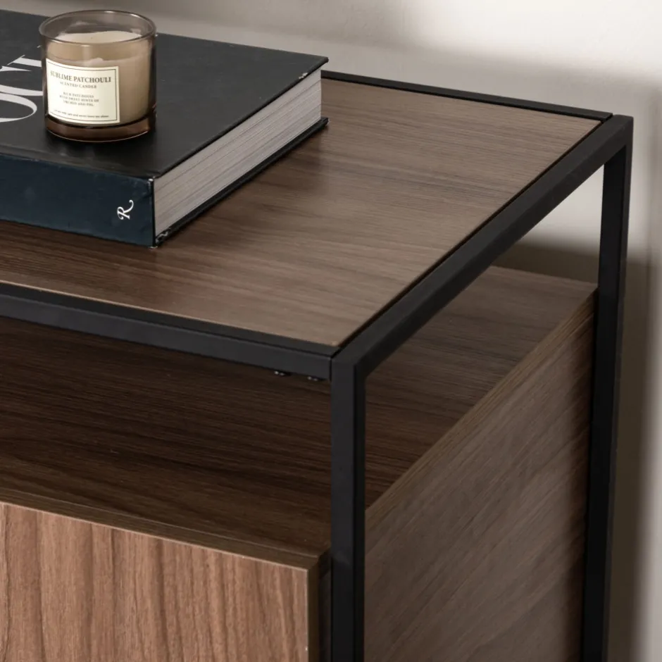 Online Venture Home KINGSPORT Buffet 3 portes en bois et métal L120cm