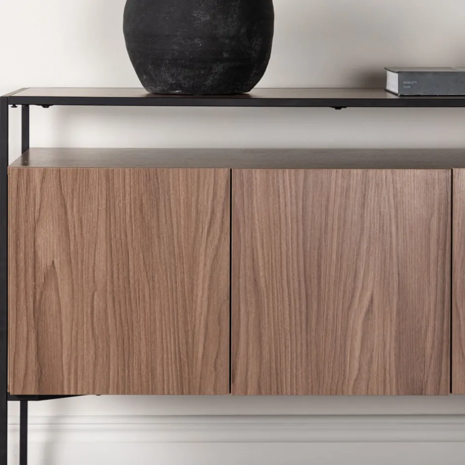 Online Venture Home KINGSPORT Buffet 3 portes en bois et métal L120cm