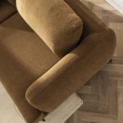 Best Drawer KINNA Canapé droit 3 places en tissu et pieds en métal