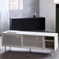 Discount No name KISO Meuble TV 2 portes, 2 niches en métal L160cm