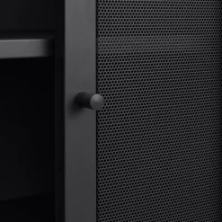 No name KISO Vaisselier 2 portes, 2 niches en métal H140cm