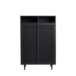 No name KISO Vaisselier 2 portes, 2 niches en métal H140cm