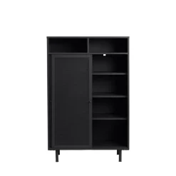 No name KISO Vaisselier 2 portes, 2 niches en métal H140cm