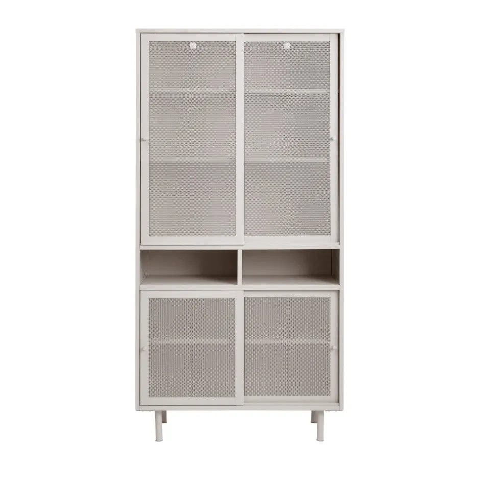 New No name KISO Vaisselier 4 portes, 2 niches en métal H180cm