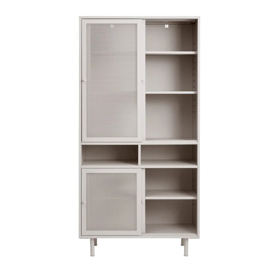New No name KISO Vaisselier 4 portes, 2 niches en métal H180cm