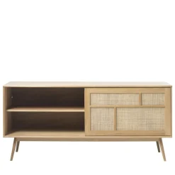 Discount No name KIYO Buffet 2 portes en bois et cannage L180cm