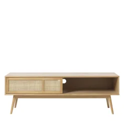 Best No name KIYO Meuble tv 2 portes en bois et cannage L150cm