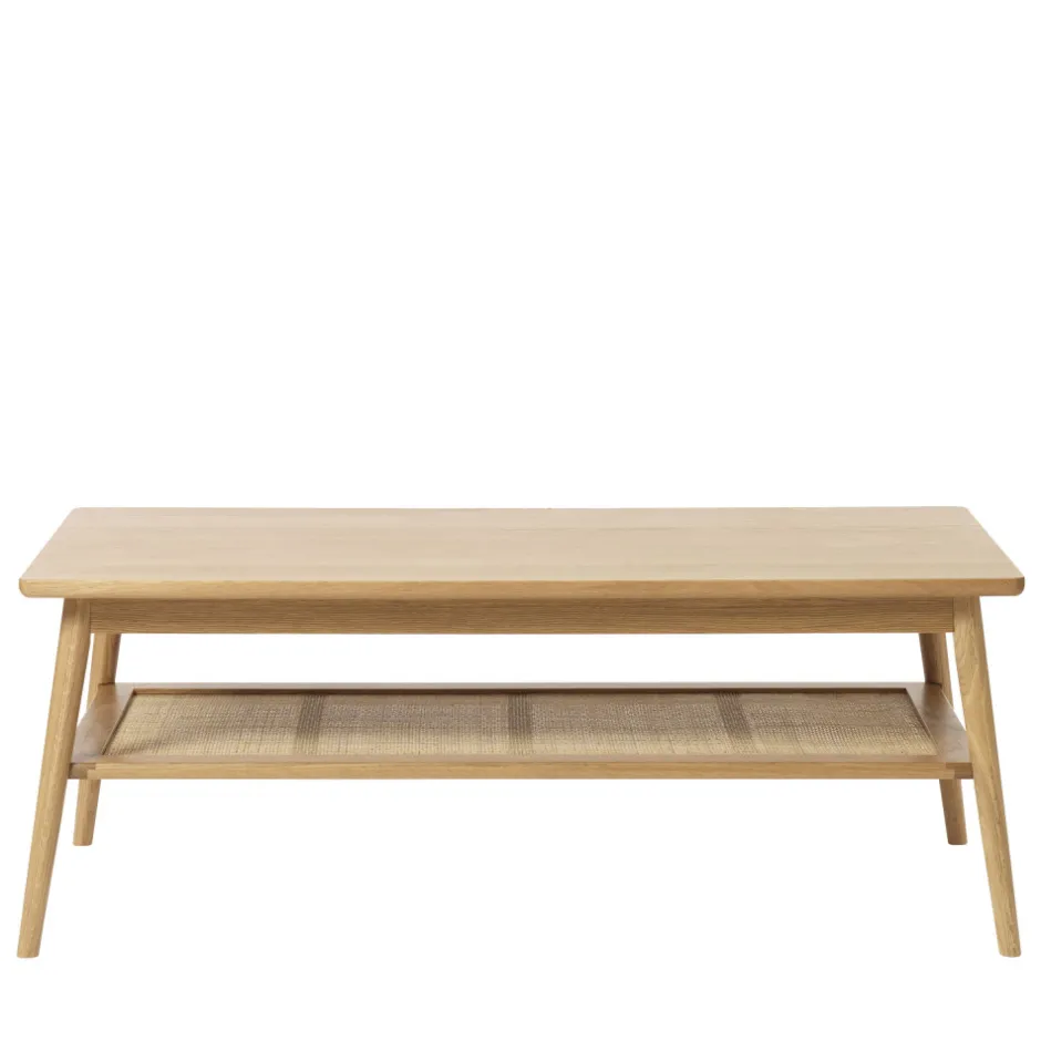 No name KIYO Table basse en bois et cannage 120x60cm