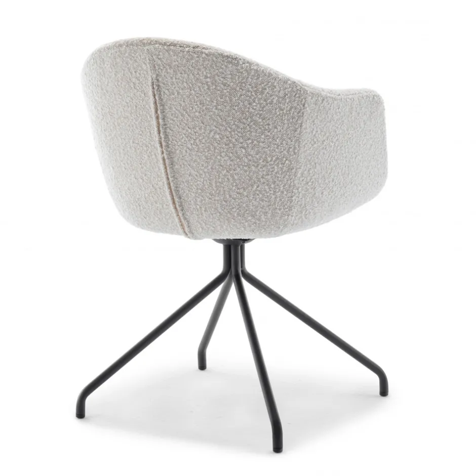 Clearance Drawer KOOIJ Chaise de bureau en tissu bouclette et métal