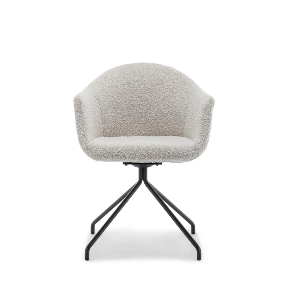 Clearance Drawer KOOIJ Chaise de bureau en tissu bouclette et métal