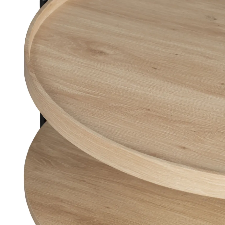 New Drawer KORRO Table basse ronde en bois et métal ø80cm