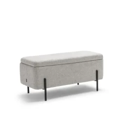 Discount Drawer KOS Banc coffre en tissu et métal L100cm