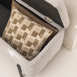 Discount Drawer KOS Banc coffre en tissu et métal L100cm