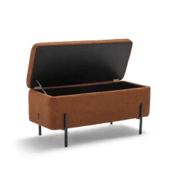Discount Drawer KOS Banc coffre en tissu et métal L100cm