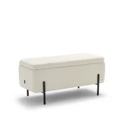 Online Drawer KOS Banc coffre en tissu bouclette et métal L100cm
