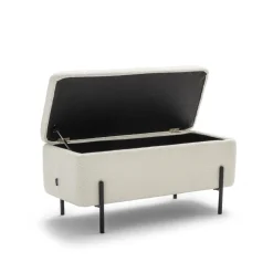 Online Drawer KOS Banc coffre en tissu bouclette et métal L100cm