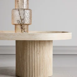 New Venture Home KRILLE Table basse ovale effet travertin 120x60cm