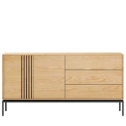 Clearance Drawer KROKOM Buffet 2 portes 3 tiroirs en bois et métal L180cm