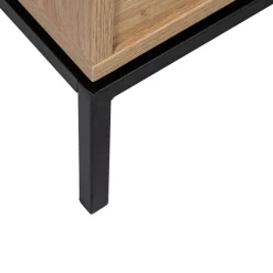 Clearance Drawer KROKOM Buffet 2 portes 3 tiroirs en bois et métal L180cm