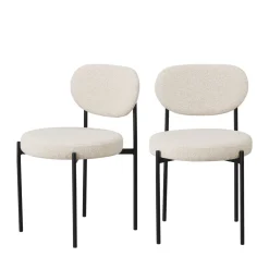 Sale Drawer KYOTO Lot de 2 chaises en tissu bouclette et métal