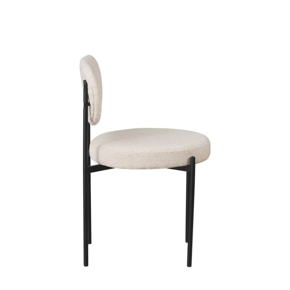 Sale Drawer KYOTO Lot de 2 chaises en tissu bouclette et métal