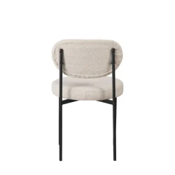 Sale Drawer KYOTO Lot de 2 chaises en tissu bouclette et métal