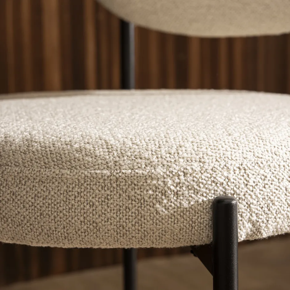 Sale Drawer KYOTO Lot de 2 chaises en tissu bouclette et métal