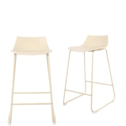 Sale Drawer LAMER Lot de 4 chaises de bar en plastique et métal H66cm