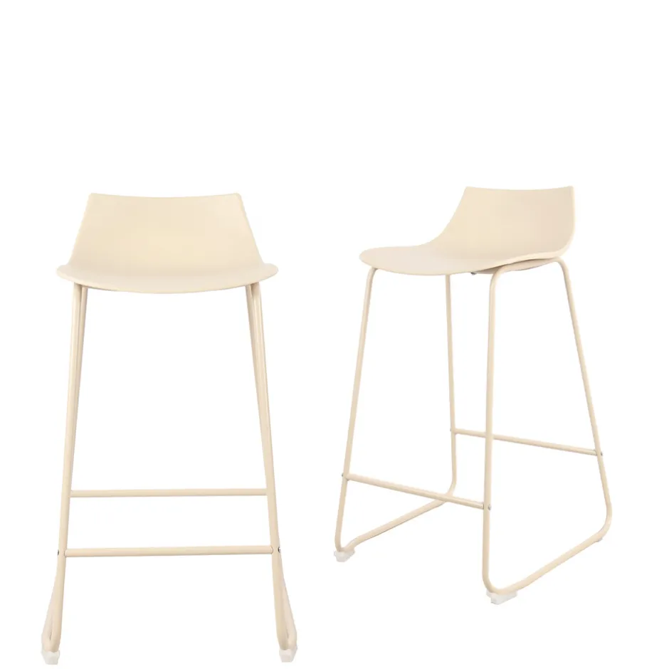 Sale Drawer LAMER Lot de 4 chaises de bar en plastique et métal H66cm