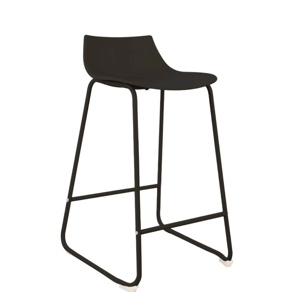 Sale Drawer LAMER Lot de 4 chaises de bar en plastique et métal H66cm