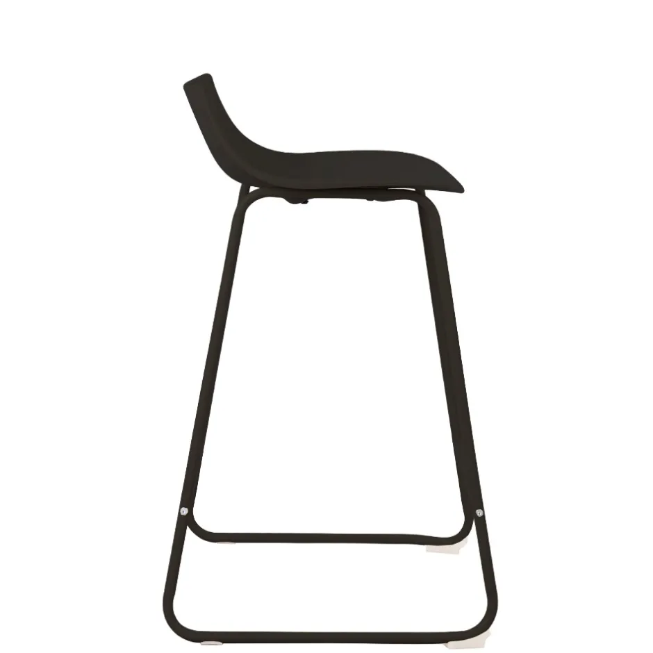 Sale Drawer LAMER Lot de 4 chaises de bar en plastique et métal H66cm