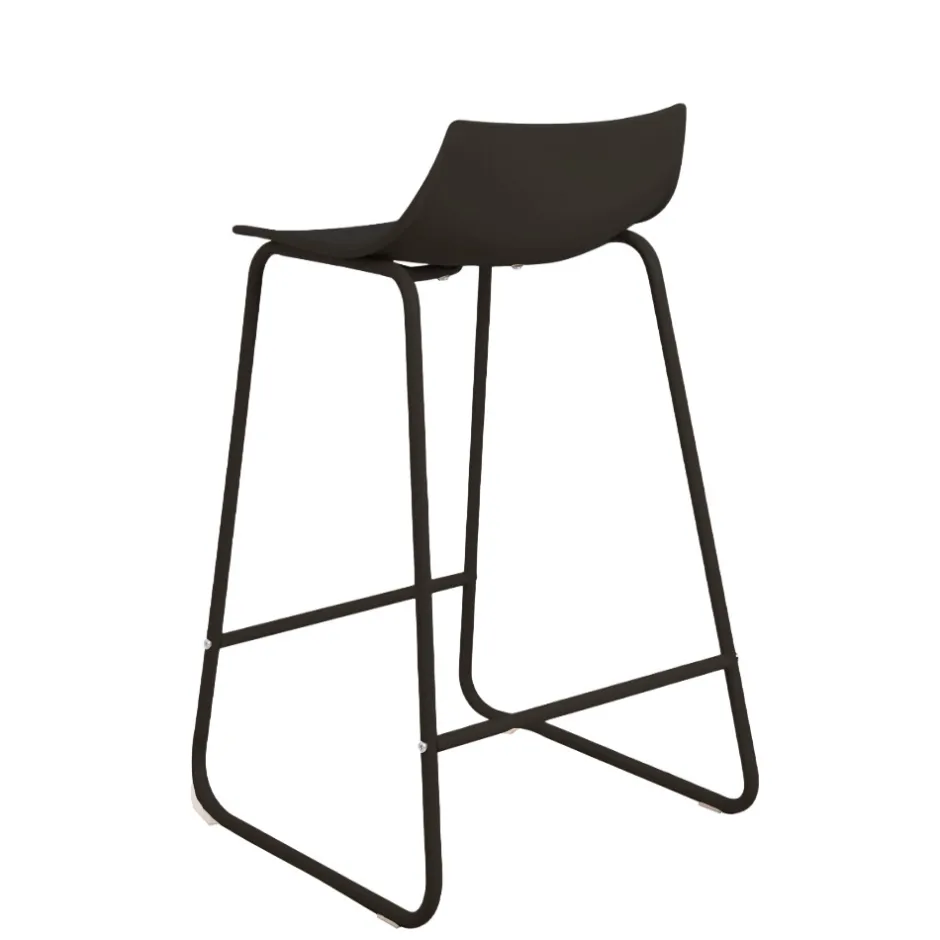 Sale Drawer LAMER Lot de 4 chaises de bar en plastique et métal H66cm