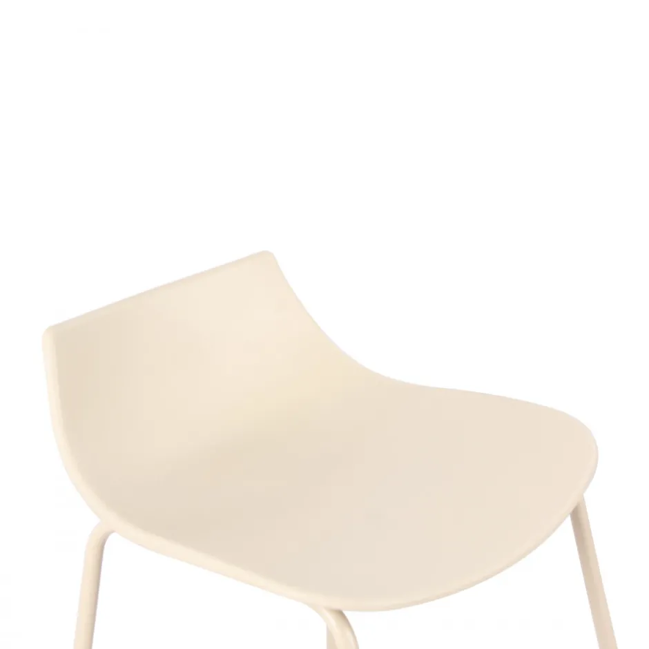 Sale Drawer LAMER Lot de 4 chaises de bar en plastique et métal H66cm