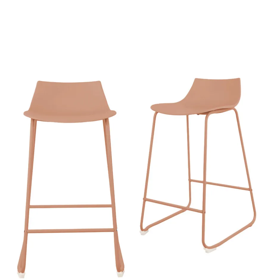 Sale Drawer LAMER Lot de 4 chaises de bar en plastique et métal H66cm