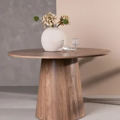 Online Venture Home LANZO Table à manger 4 personnes ronde en bois
