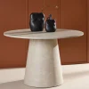 New Venture Home LANZO Table à manger 4 personnes ronde effet marbre