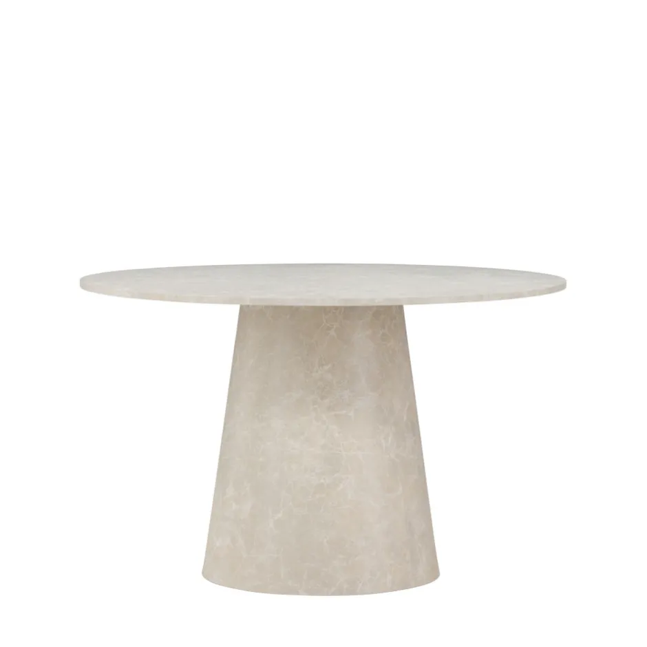 New Venture Home LANZO Table à manger 4 personnes ronde effet marbre