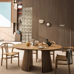 Discount Drawer LEA Table à manger extensible 4 à 8 personnes en bois ø120-200x120cm