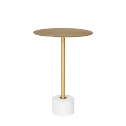 Hot House Nordic LECCO Table d'appoint en effet laiton et marbre ø41cm