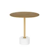 Discount House Nordic LECCO Table d'appoint en effet laiton et marbre ø51cm