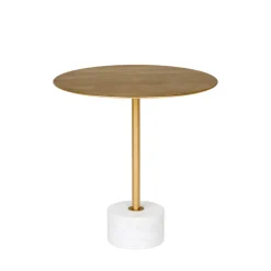 Discount House Nordic LECCO Table d'appoint en effet laiton et marbre ø51cm