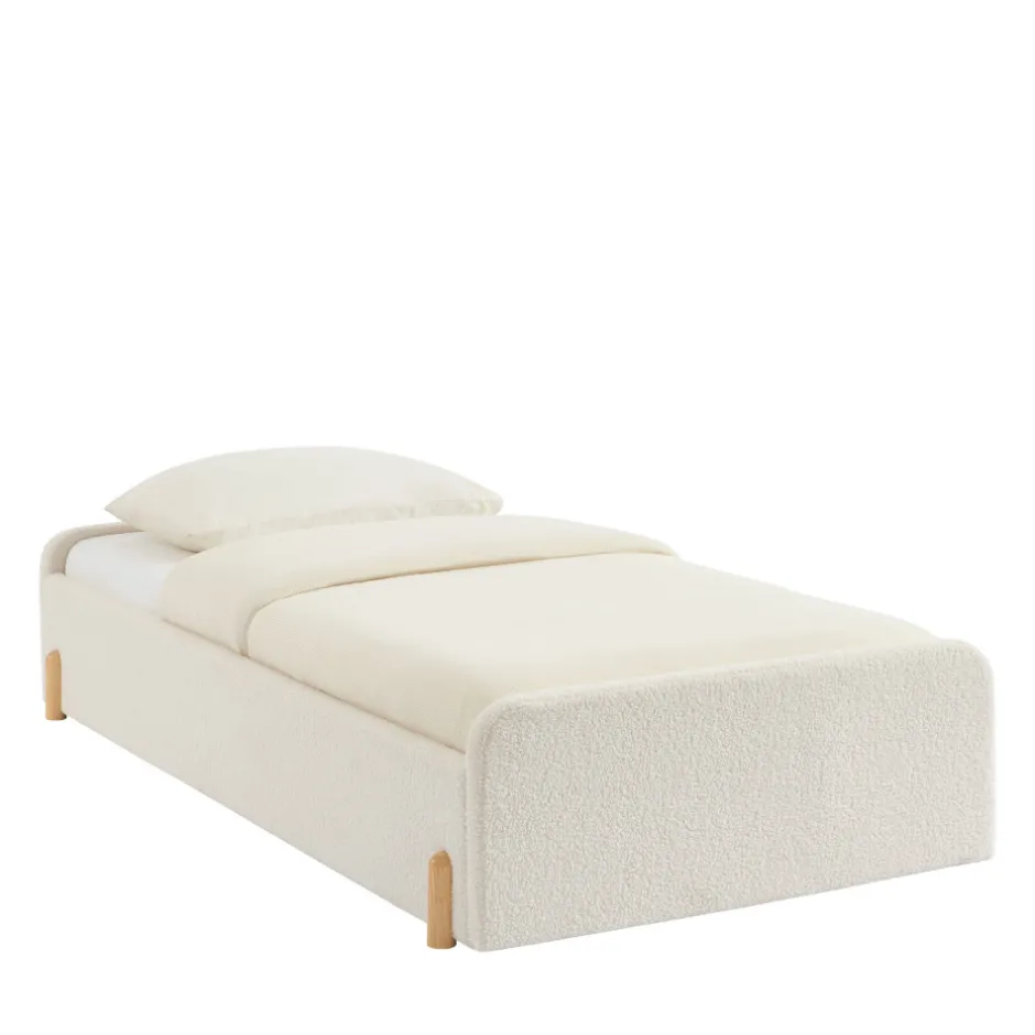 Sale No name LEONA Lit enfant en tissu bouclette 90x190cm