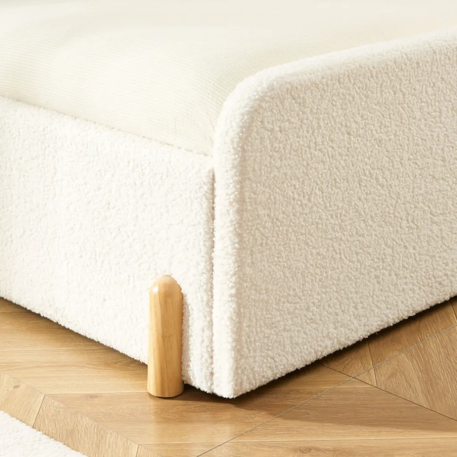 Sale No name LEONA Lit enfant en tissu bouclette 90x190cm
